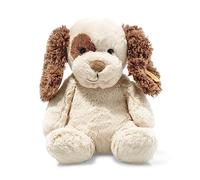 Steiff Peppi 083594 - Peluche a forma di cucciolo di cane seduto, per bambini, Soft Cuddly Friends, peluche per giocare, mobile e lavabile, peluche crema/marrone (083594)