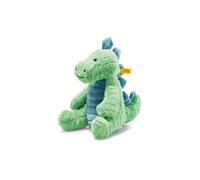 Steiff 087813 Peluche a forma di orsacchiotto con scritta in lingua tedesca "Pot in pontosaurus", circa 28 cm, con bottone all'orecchio, per bambini dalla nascita, colore: verde/petrolio