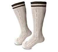 Steigenhöfer Manufaktur Bavarese calze a righe uomo - cotone accogliente - Oktoberfest e altre feste - Progettato in Germania, Marrone naturale, 10-11
