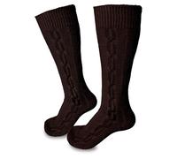 Steigenhöfer Manufaktur Calze tradizionali da uomo e da donna lunghe - Calze classiche al ginocchio a treccia - Oktoberfest in cotone per uomini e donne, marrone scuro., 43-44