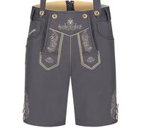 Steigenhöfer Manufaktur Lukas - Pantaloncini bavaresi Softshell con bretelle - Lederhosen Oktoberfest Outfit, Antracite, 34