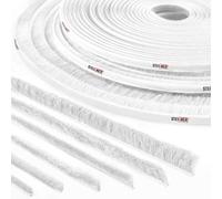 STEIGNER Guarnizione a spazzola autoadesiva blanc 22 mm x 10 m - Guarnizione per porte da garage esterne - Protezione dal vento, barriera antipolvere, protezione contro gli insetti