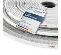 STEIGNER Guarnizione a spazzola autoadesiva grigio 14 mm x 25 m - Guarnizione per porte d’ingresso e vestiboli - Protezione dal vento, barriera contro gli insetti