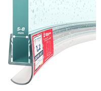 STEIGNER Guarnizione doccia curva UK15 160 cm (1 pz.) trasparente - Guarnizione box doccia verticale per doccia semicircolare o quarto di cerchio con porta 5-8 mm - Impermeabile, Materiale flessibile