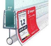 STEIGNER Guarnizione doccia UK08 120 cm (1 pz.) trasparente - Guarnizione box doccia verticale per docce angolari o pentagonali con porta 6-8 mm - Perfetta aderenza, Materiale resistente, Impermeabile