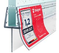 STEIGNER Guarnizione doccia UK33 50 cm (1 pz.) trasparente - Guarnizione box doccia verticale per docce angolari o pentagonali con porta 5-6 mm - Impermeabile, Materiale resistente, Finitura estetica