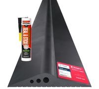STEIGNER Seuil de garage 2,75m in EPDM nero 20mm x 112mm,SGD02 - Kit isolant avec 1x colle montage et joint porte garage pour différents types de portes - Seuil tempête, anti-courant d’air