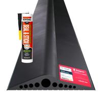 STEIGNER Seuil de garage 2,75m in EPDM nero 28 mm x 155 mm,SGD03 - Kit isolant avec 1x colle montage et joint porte garage pour différents types de portes - Seuil tempête, anti-courant d’air
