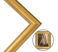 Stein Design Classique 55 Gold Leaf Solid Wood Art Frame 2"" Width and 1/4"" Rabbet for Canvas, Traditional Artwork, and Portraits - [16"" x 20""]