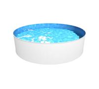 STEINBACH Piscina a Parete in Acciaio New Splasher Secure - 011002 - Ø 350 x 90 m - Piscina Rotonda in Bianco e Blu per Una capacità Massima di 7.800 l - con Filtro a Cartuccia e Scala