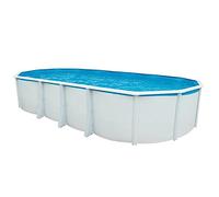STEINBACH Set Piscina a Parete in Acciaio Highline - 012620 - 550 x 366 x 132 cm - Piscina Ovale Bianca per Fino a 18.700 l di Acqua - con Pellicola Interna Blu Resistente all'inverno e numerosi