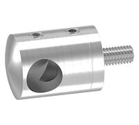 STEINBACHER© | supporto per traversa in acciaio inox, attacco diritto, foro cieco a sinistra 12,2 mm, V2A