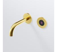 Miscelatore per lavabo a parete Steinberg Serie 100, regolazione elettronica del volume e della temperatura, sporgenza 195 mm, 1001814, Colorazione: Oro spazzolato