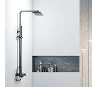 Sistema doccia Steinberg serie 160, set completo, Easy-Clean, braccio doccia a pioggia lunghezza 910-1380 mm, 1602721, Colorazione: nero opaco