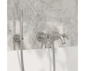 Steinberg 250 rubinetto vasca esterno, miscelatore a due comandi, 250 1100 BN, 250 nichel spazzolato [Rubinetteria Bagno > Rubinetteria Vasca]