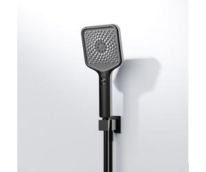 Steinberg 342 set doccia con presa d'acqua e supporto, 3 tipi di getto, 342 1670 S, 342 nero opaco [Rubinetteria Bagno > Set Doccia]