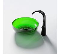 Steinberg Série 489 lavabo à poser, rond, en polyrésine, avec bouchon de vidage, 400x400x140mm, 489601032, 489601032, Colorazione: Foresta