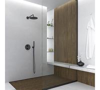 Braccio doccia Steinberg serie 100, 450 mm, supporto a parete rinforzato, rotondo, 1007910, Colorazione: nero opaco