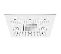 Pannello a pioggia Steinberg Sensual Rain, illuminazione LED, set completo, incasso a soffitto, 3 getti, Easy-Clean, 800x800mm, 3906680, Colorazione: Acciaio inossidabile lucidato - 3906680