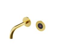 Miscelatore per lavabo a parete Steinberg Serie 100, regolazione elettronica del volume e della temperatura, sporgenza 195 mm, 1001814, Colorazione: Oro spazzolato