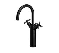 Miscelatore per lavabo Steinberg serie 250, alto, girevole, a due maniglie, con scarico a scomparsa, sporgenza 155 mm, 2501550, colorazione: Nero opaco - 2501550S
