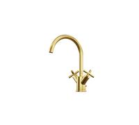 Miscelatore per lavabo Steinberg serie 250, girevole, a due maniglie, con scarico a scomparsa, sporgenza 155 mm, 2501500, Colorazione: Oro spazzolato