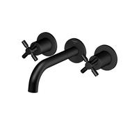 Steinberg 250 - Rubinetto ad incasso per lavabo, montaggio a 3 fori, con corpo incasso, nero opaco 250 1902 S