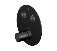 Steinberg Série 390 Mitigeur de douche/bain, thermostat encastré 3/4, 2 consommateurs, rond, 39043213S, 39043213S, Colorazione: Nero opaco
