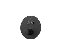 Steinberg Série 390 Set de montage final, pour thermostat encastré 1/2, pushtronic, pour 2 consommateurs, rond, 39042233S, 39042233S, Colorazione: nero opaco