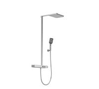 Steinberg Série 390 Système de douche, thermostat, 3 consommateurs, Pushtronic, pomme de douche pluie 2 jets, douchette à main, 3902790, 3902790, Colorazione: cromo
