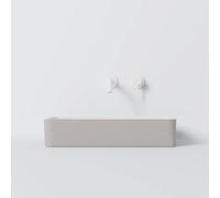 Steinberg Série 440 lavabo à poser, anguleux, sans trop-plein, 590x195x120mm, SOLIDSurface, 440714003, 440714003, Colorazione: grigio