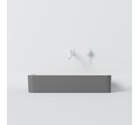 Steinberg Série 440 lavabo à poser, anguleux, sans trop-plein, 590x195x120mm, SOLIDSurface, 440714006, 440714006, Colorazione: filo a carbone