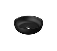 Steinberg Série 440 lavabo à poser, rond, 400x400x130mm, SOLIDSurface, sans trou pour robinet, sans trop-plein, 4406115S, 4406115S, Colorazione: nero opaco