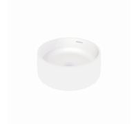Steinberg Série 440 lavabo à poser, rond, 415x415x150mm, SolidSurface, sans trou pour robinet, avec trop-plein, 4406210W, 4406210W, Colorazione: Bianco opaco