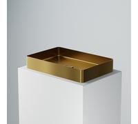 Lavabo da appoggio Steinberg Serie 442, angolare, 600x400x100 mm, acciaio inox, senza foro per rubinetto, senza sfioratore, 4427110, Colorazione: Oro spazzolato