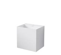 Steinberg Série 443 lavabo mural, avec tiroir, 500x400x500mm, 1 trou pour robinet, avec trop-plein, SolidSurface, 4437190W, 4437190W