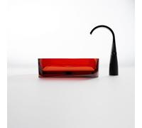 Steinberg Série 489 lavabo à poser, rectangulaire, en polyrésine, avec bouchon de vidage, 550x360x140mm, 489701034, 489701034, Colorazione: Rubino