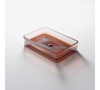 Steinberg Série 489 lavabo à poser, rectangulaire, en polyrésine, avec bouchon de vidage, 550x550x360mm, 489701035, 489701035, Colorazione: Albicocca