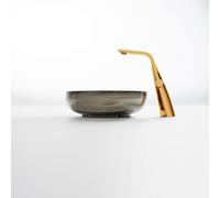 Steinberg Série 489 lavabo à poser, rond, en polyrésine, avec bouchon de vidage, 400x400x140mm, 489601030, 489601030, Colorazione: grafite