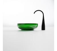 Lavabo da appoggio Steinberg Serie 489, rotondo, in poliresina, con tappo di scarico, 400x400x140mm, 4896010, Colorazione: Foresta