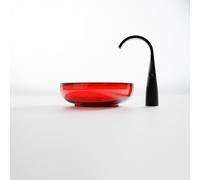 Lavabo da appoggio Steinberg Serie 489, rotondo, in poliresina, con tappo di scarico, 400x400x140mm, 4896010, Colorazione: Rubino