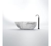 Steinberg Série 540 Baignoire en pose libre, ovale, SOLIDSurface, y compris garniture de vidage, tuyau d'écoulement et siphon, 540801052, 540801052, Colorazione: Marmo chiaro