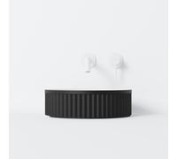 Steinberg Série 740 lavabo à poser, rond, sans trop-plein, 400x400x120mm, SOLIDSurface, 7406010SW, 7406010SW, Colorazione: Nero opaco / bianco opaco