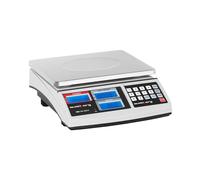 Steinberg Systems SBS-ZW- 3001H Bilancia Contapezzi Professionale Industriale Bilancia di Precisione (30 kg / 1 g, Piattaforma: 26 x 21 cm, LCD, incl. Batteria e Cavo) Bianca