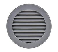 Steinberg14 Griglia di Aerazione Rotonda 100 mm - Griglie di Aerazione in Plastica Grigia - Serranda di Scarico dell'aria con flangia - Coperchio di Sfiato Interno a Parete e a Soffitto