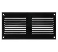 Steinberg14 Griglia di Ventilazione Rettangolare 200x100 mm - Griglie di Aerazione in Metallo Nero - Serranda di Scarico dell'aria con Zanzariera - Copri Bocchetta Interna a Parete e a Soffitto