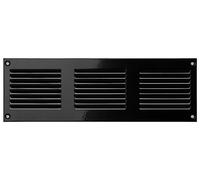 Steinberg14 Griglia di Ventilazione Rettangolare 300x100 mm - Griglie di Aerazione in Metallo Nero - Serranda di Scarico dell'aria con Zanzariera - Copri Bocchetta Interna a Parete e a Soffitto