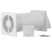 Steinberg14 Unità di VMC Decentralizzata 150 mm - Bianco Recuperatore di Calore con Interruttore - VMC Doppio Flusso Recupero Calore - Scambiatore Aria a Parete