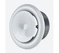 Steinberg14 Valvola a Disco Regolata - Diffusore Rotondo da Soffitto - Griglia di Ventilazione in Metallo (Bianco, Ø 80mm)