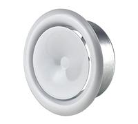 Steinberg14 Valvola a Disco Regolata - Diffusore Rotondo da Soffitto - Griglia di Ventilazione in Metallo (Bianco, Ø 125mm)